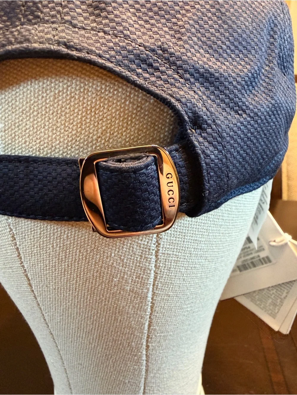 New Gucci Logo Navy Baseball Hat Size L